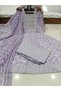 Purple Patterned Cotton Embroidered Anarkali Three-Piece Suit Set - RMD9463 | Purple-Size:3XL-46-Inches