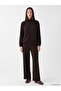 Vizyon New Season Brown Leopard Patterned Soft Touch Women's Zippered Sweatshirt - 2