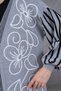 Women's Embroidered Sleeve Striped Knitwear Cardigan Pants Two-Piece Set - 7