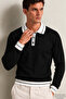 Men's Polo Neck Ribbed Slim Fit Knitwear Sweater