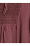 Özmarka New Season Pink Crew Neck Embroidered Gathered Blouse - 3