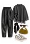 Premium Lace Detailed Knitwear Women's Sweater - Anthracite - 3