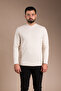 Men's Beige Half-Neck Soft Sweatshirt - 5