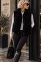 New season black color padded buffer vest // velvet textured puffer vest - 5