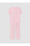 Vizyon New Season Ecru Cherry Patterned Women's Pajama Set