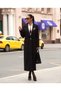 Women's Full Length Brooch Accessory Detailed Special Gold Buttoned Cashmere Coat - 2