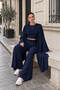 Women's Modal Triple Cardigan, Blouse and Sweatpants Set - 2