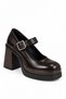 Leona Brown Rustic Women's Daily Strappy Comfortable Stylish High Heeled Loafer - 3