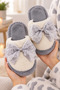 Women's Plush, Bowknot, Soft Sole Winter House Slippers - 2