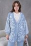 Women's Embroidered Sleeve Striped Knitwear Cardigan Pants Two-Piece Set - 4