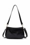 Black Crocodile Patterned Women's Double Strap Shoulder and Shoulder Bag Lined Daily Stylish Mini Bag