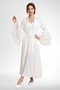 Women's Long Sleeve Guipure Detailed Dressing Gown Nightgown 2-Piece Set 75% Cotton 25% Viscose