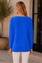 Women's Long Sleeve V-Neck Button Detailed Slit Loose Cut Modern Casual Saks Knitwear Sweater - 3
