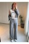 Anthracite Ribbed Detailed Trousers
