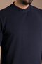 Men's Dark Blue Half-Neck Soft Sweatshirt - 3
