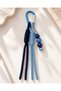 Blue Navy Blue Bead Detailed Bag Charm - 2
