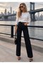 Women's Stone Detailed Wide Leg Pants - 6