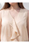 Vizyon New Season Ecru Plus Size Modal Blend Ruffle Blouse - 2