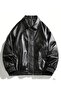 Oversized Men's Black Leather Jacket