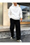 Men's Unprinted Hooded Pocket Top Wide Leg Bottom Tracksuit Set