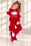 Girl's 3 Yarn Fabric Hooded Tracksuit Set - Rabbit Embroidered Kangaroo Pocket Sweatshirt with Bow and Cargo Pockets, Comfortable Fit - 2
