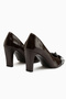 Dina Brown Bow Detailed Women's Heeled Shoes - 7