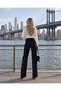 Women's Stone Detailed Wide Leg Pants - 4