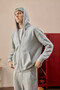 Relax Fit Hooded Soft Fleece Gray Men's Cardigan D7599Ax/Gr210