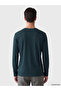 Ozmarka New Season Green Crew Neck Long Sleeve Pajama Top - 3