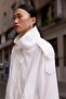 White Stand-Up Collar Bomber Jacket Per9768 - 2