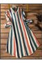 Vertical Striped Long Shirt with Red Palazzo Pants - PMM13180 | Multicolor & Red-Size:XL-42-Inches