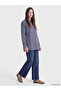Vizyon New Season Navy Blue Plaid Oversize Women's Shirt - 2