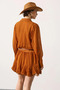 Cinnamon Color Mini Shirt Dress - 2