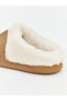 Özmarka New Season Beige Suede Women's House Slippers - 5