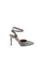 Off-White Satin Closed-Toe Bridal Shoes with Stone Accents