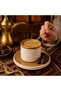 كوب قهوة عربي سعة 120 مل، فنجان إسبريسو من السيراميك والفخار بتصميم شجرة النخيل والجمل، حجم صغير - 7