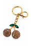 Rose Gold Crystal Stone Cherry Figured Keychain for Women – Stylish and Decorative Key Accessory