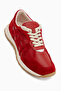 Wendy Genuine Leather Red Suede Mesh Detailed Lace-Up Women's Sneaker