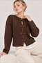 Women's Brown Special Design Authentic Button Detailed Crew Neck Knitwear Cardigan (S/M) - 4