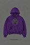 Oversize Chrome Widow Spider Front and Back Printed Hooded Purple Sweatshirt