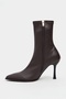 Sharon Brown Matte Stretch Pointed Toe Thin Heel Women's Boots - 7