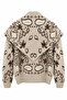 Cream Authentic Patterned Shawl Knitwear Sweater - 2