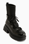 Casey Black Thick Sole Lace-Up Women's Boots - 2