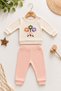 Baby Girl Floral Embroidered Bow Long Sleeve Sweatshirt Sweatpants 2-Piece Seasonal Bottom Top Set 6-2
