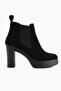 Mersa Black Suede Platform Heeled Women's Boots - 2