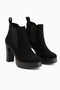Mersa Black Suede Platform Heeled Women's Boots - 3