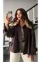 Can Remove the Pain of Cold, Brown Fur Collar Trench Coat