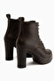 Camia Brown Lace-Up Platform Heeled Women's Boots - 5