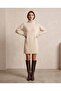 Women's Turtleneck Long Sleeve Plain Knitwear Tunic Dress - 4