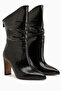 Lindy Black Zippered Heeled Long Design Boots - 3